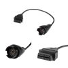 Adaptor de la mufa rotunda cu 38 de pini la mufa OBD2 mama, cu ambele capete vizibile