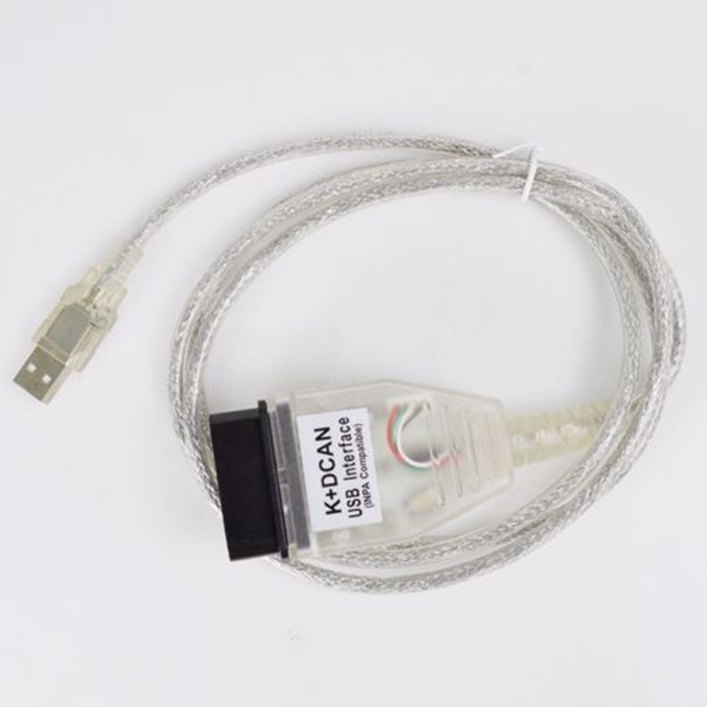 Cablul K+DCAN in carcasa transparenta, cu mufa OBD si capatul USB