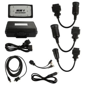 Adaptor de diagnoză Inline 6 cu cutia de transport și setul de cabluri pentru camioane Adaptor de diagnoză Inline 6 cu cutia de transport și setul de cabluri pentru camioane