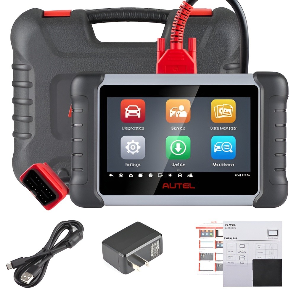 Tester diagnoză Autel MaxiCOM MK808S / MK808Z, conectare prin cablu 3 Testerul Autel MK808S / MK808Z alături de cablul principal pentru priza OBD-II