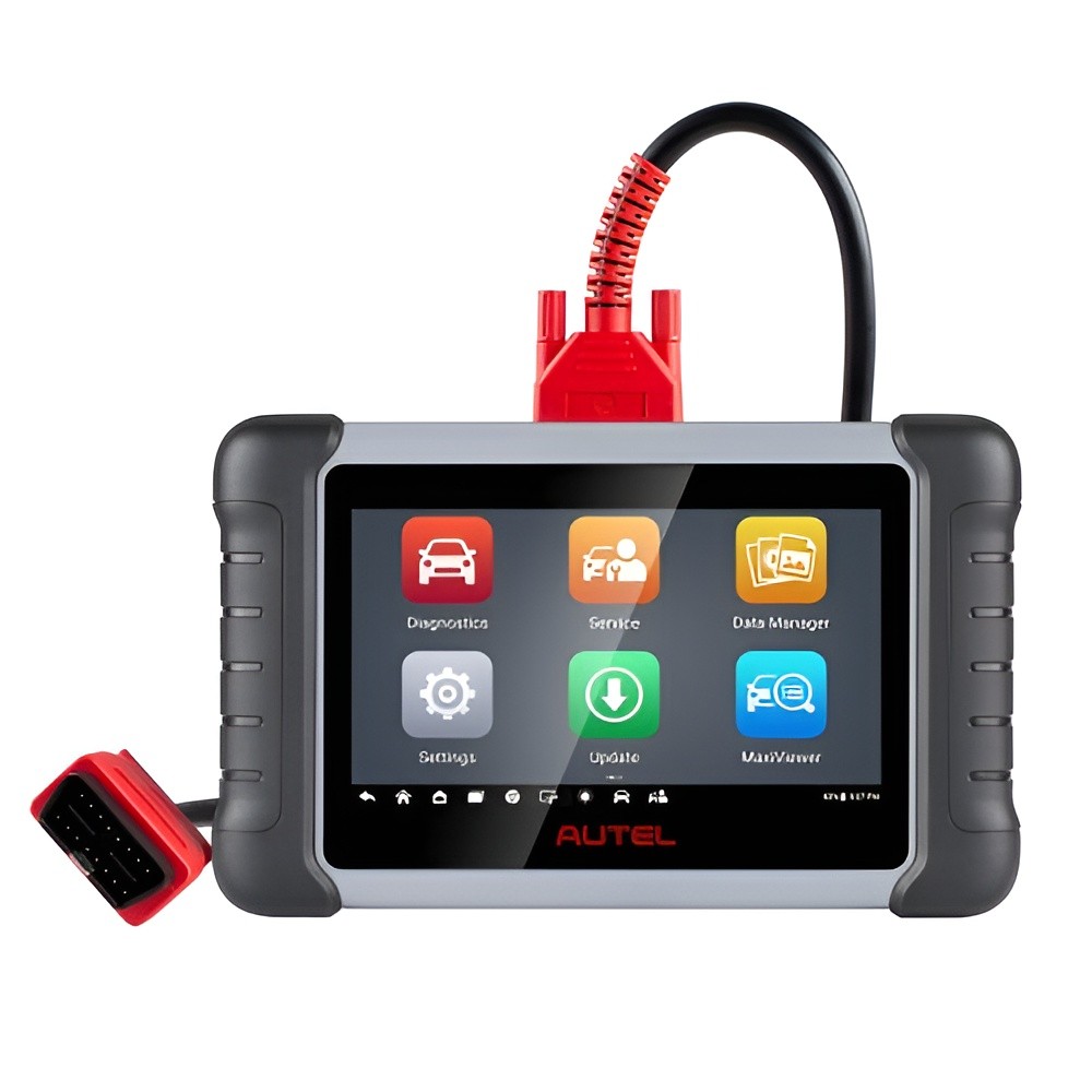 Tester diagnoză Autel MaxiCOM MK808S / MK808Z, conectare prin cablu 4 Ecranul tactil de 7 inch al tabletei Autel MK808Z, cu meniul de aplicații deschis