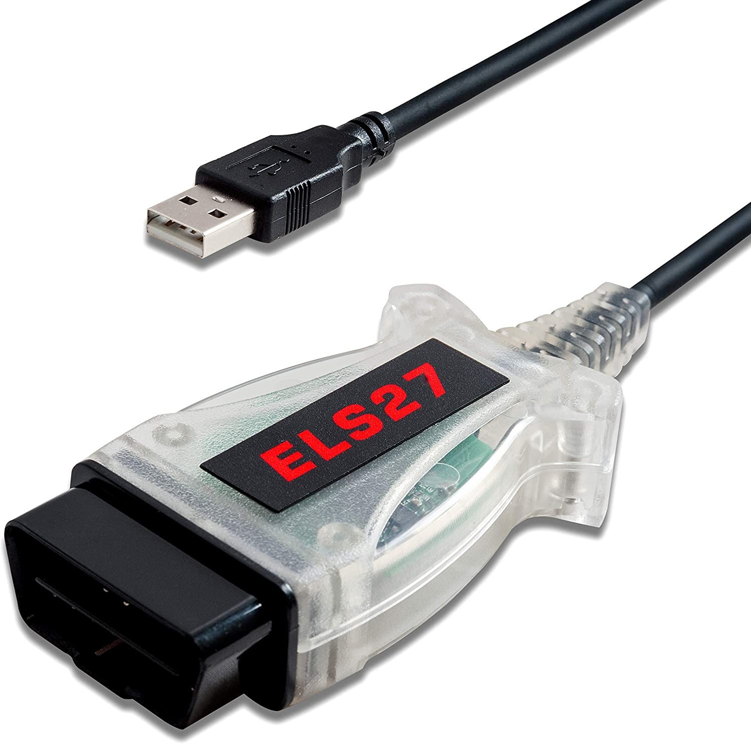 Interfața ELS27 alături de plăcile electronice interne și de cablul USB complet
