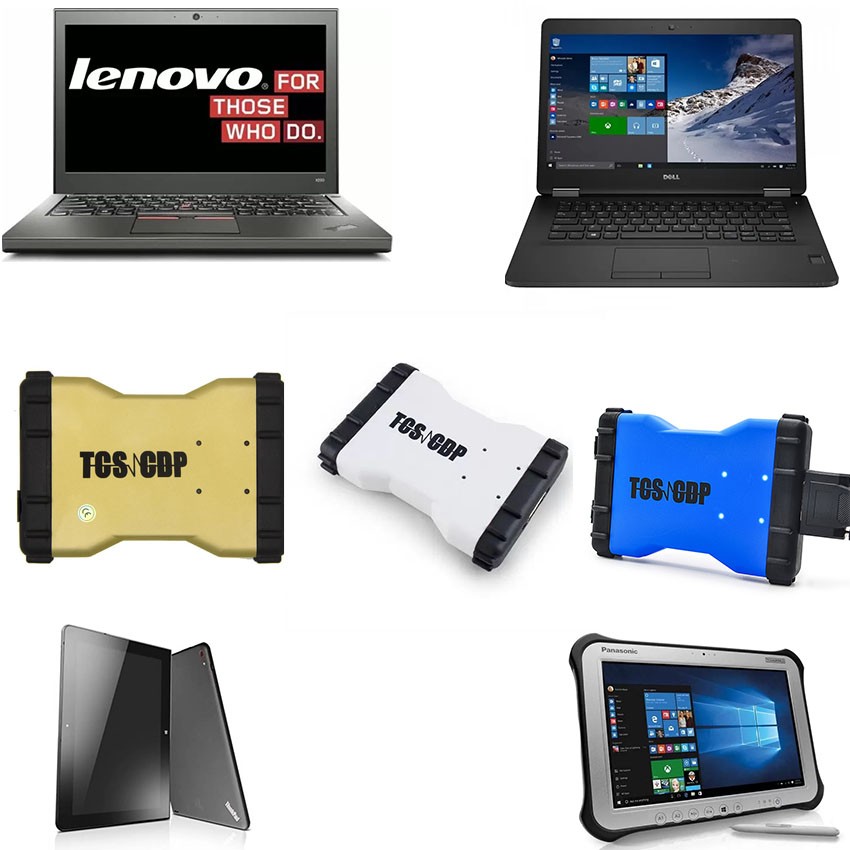Interfața TCS PRO văzută de sus, cu conectorul OBD și mufa pentru cablul USB