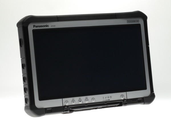 Tabletă de atelier Panasonic Toughbook CF-D1, etanșă IP65 4 Detaliu cu porturile și carcasa etanșă a tabletei Toughbook CF-D1 recondiționate