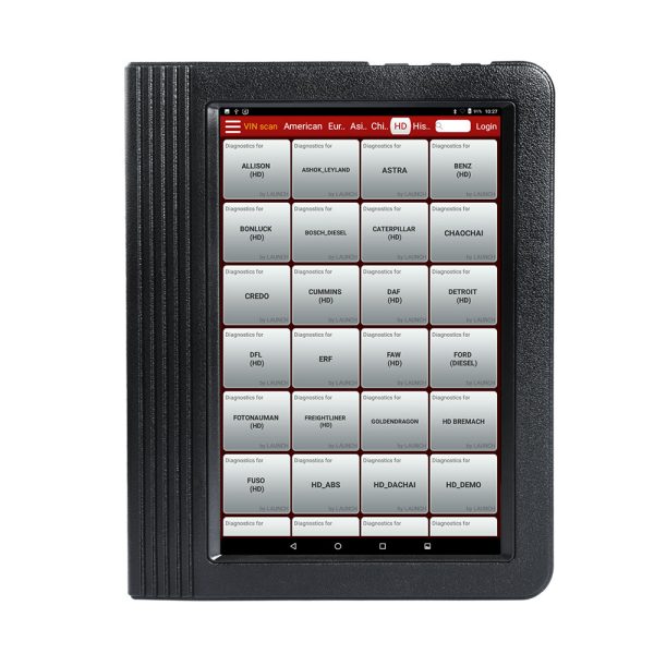 Tableta Launch X431 V+ cu meniul de diagnoza pentru camioane: Allison, Caterpillar, Cummins, DAF, Detroit