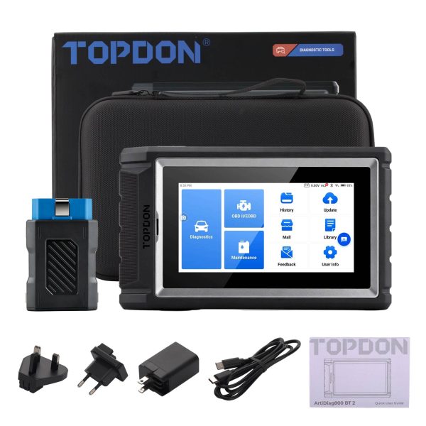 Tester TOPDON ArtiDiag800 BT2, cu protocol CAN FD Pachetul TOPDON ArtiDiag800 BT 2: tableta, interfata Bluetooth, husa, incarcatorul si ghidul