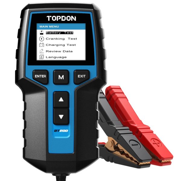 Tester de baterii 12V și 24V TOPDON BT200, cu ecran color