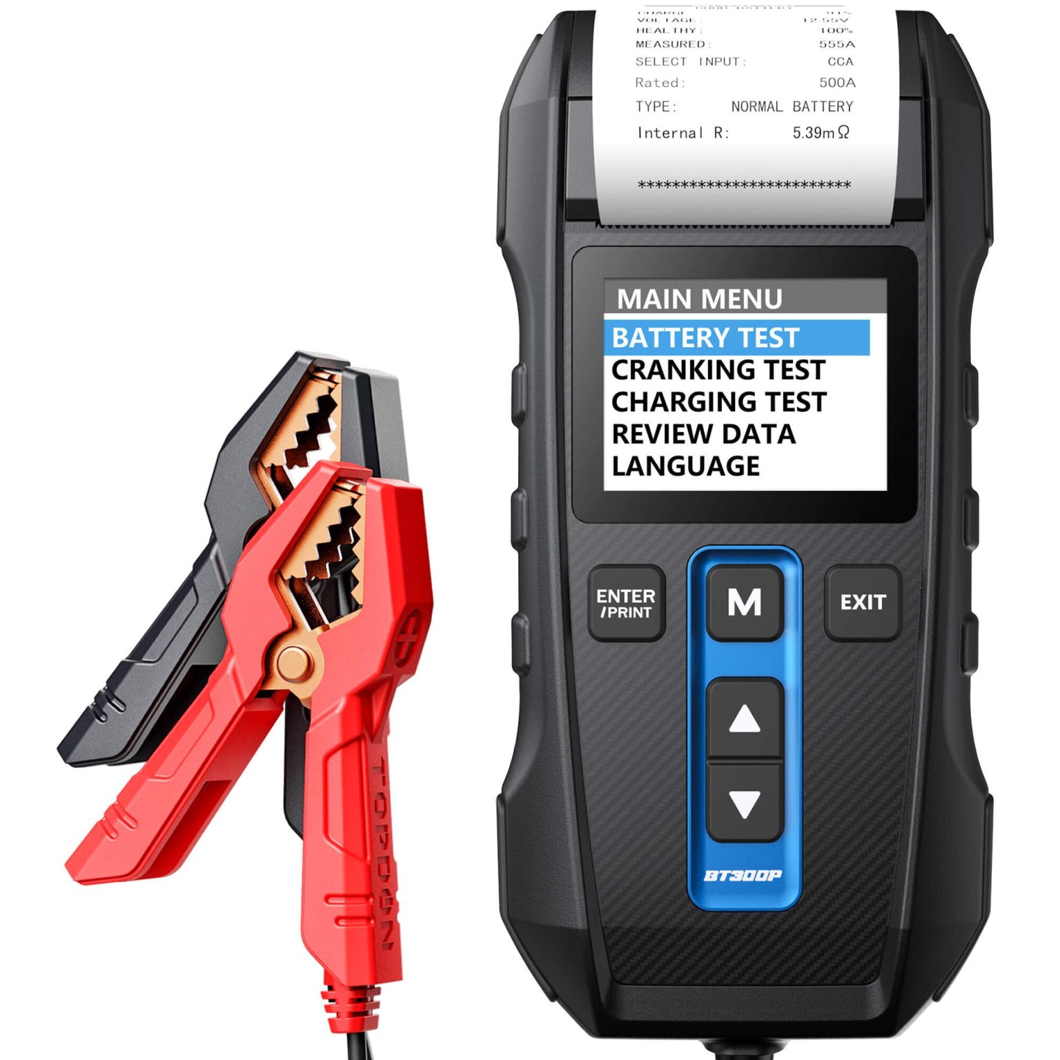 Tester de baterii TOPDON BT300P cu imprimantă termică integrată 2 Tester de baterii TOPDON BT300P cu imprimantă termică integrată și ecran color