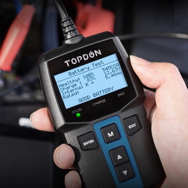 Tester baterii auto 12V TOPDON BT100, cu verdict pe LED-uri — imaginea 4