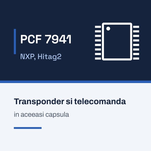 Cip NXP PCF 7941, transponder Hitag2 si telecomanda in aceeasi capsula