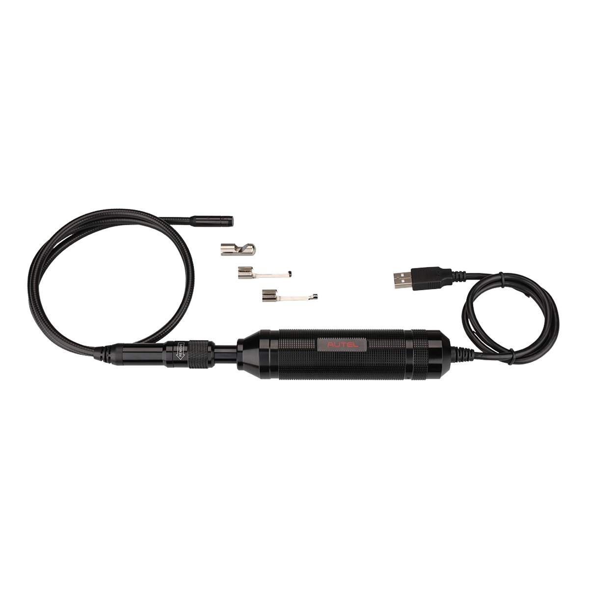 Autel MV108 intinsa pe lungime, cu sonda, maner, cablul USB si cele trei accesorii