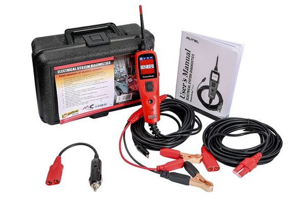 Tester de circuite Autel PowerScan PS100, cu injecție de putere Pachetul Autel PowerScan PS100: aparatul, cutia, manualul, cablurile si clemele