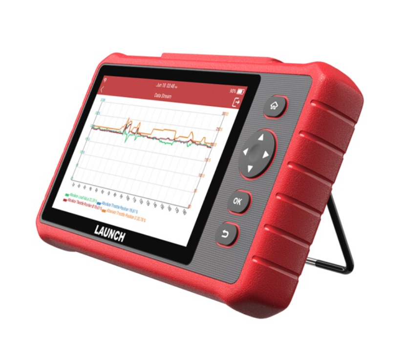 Tester Launch CRP909X cu ecran de 7 inch, pregătit pentru o sesiune de diagnoză