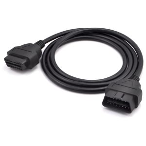 Cablu prelungitor OBD2, disponibil la 30 sau 90 cm Cablu prelungitor OBD2 negru, cu mufa tata si mufa mama drepte si cablu rotund