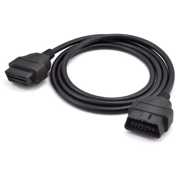 Cablu prelungitor OBD2, disponibil la 30 sau 90 cm Cablu prelungitor OBD2 negru, cu mufa tata si mufa mama drepte si cablu rotund
