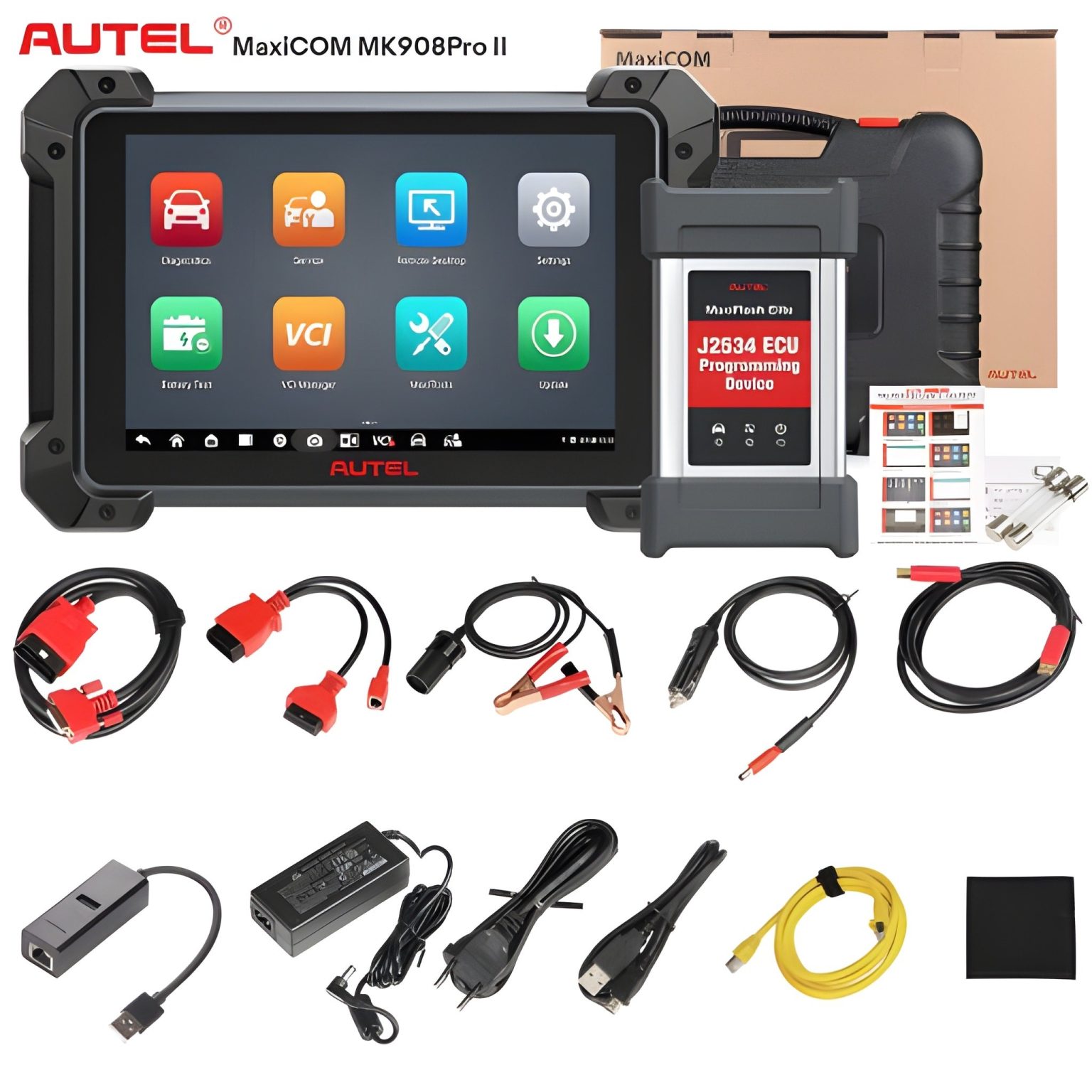 Tester auto Autel MaxiCOM MK908 PRO II, cu programare J2534 2 Tableta Autel MaxiCOM MK908 PRO II cu ecran de 10,1 inch și aplicația de diagnoză deschisă