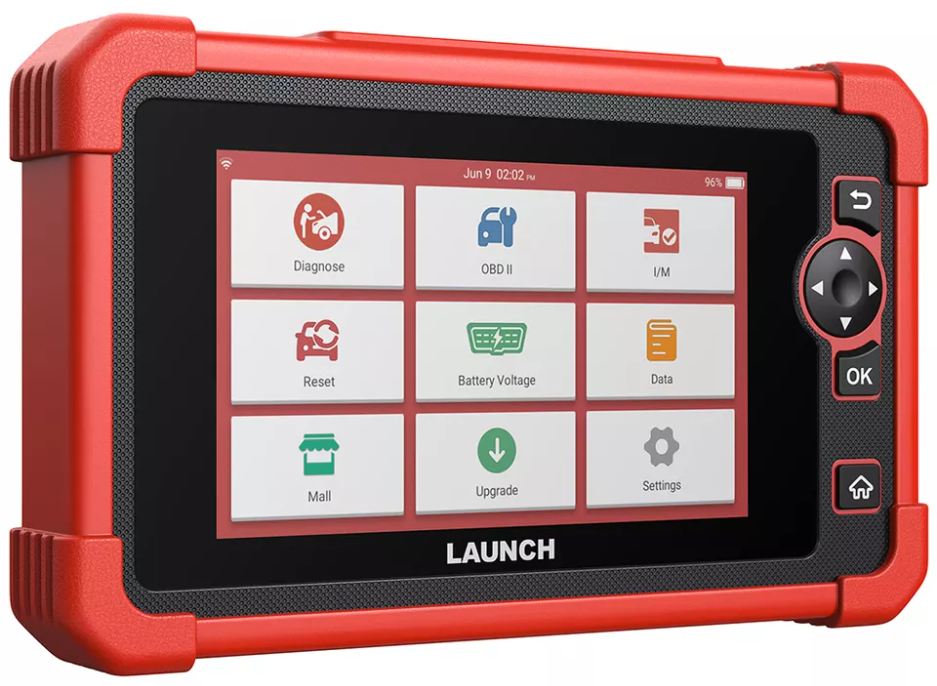 Meniul de funcții de service afișat pe ecranul testerului Launch CRP919X