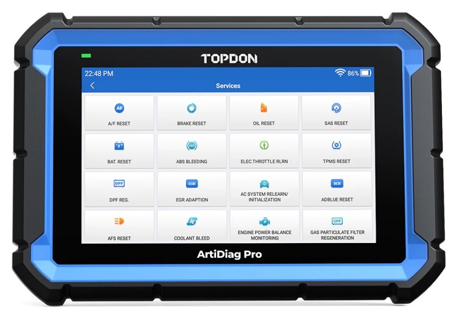 ArtiDiag Pro 2.0 cu cablul principal de diagnoză OBD conectat