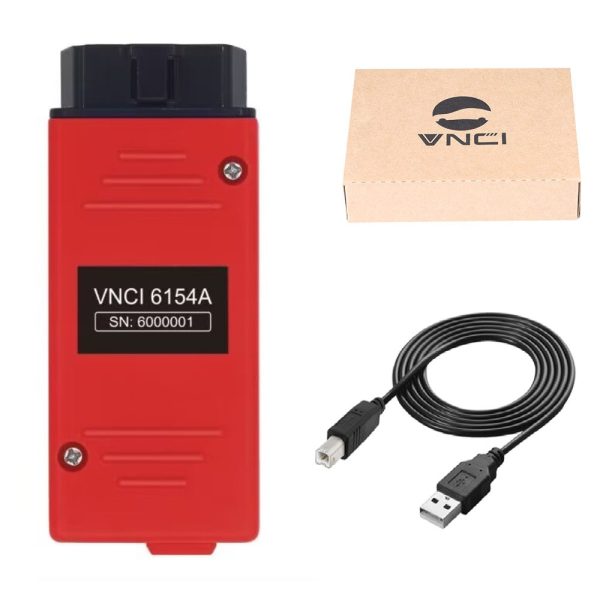 Interfata VNCI 6154A rosie, cu cutia si cablul USB