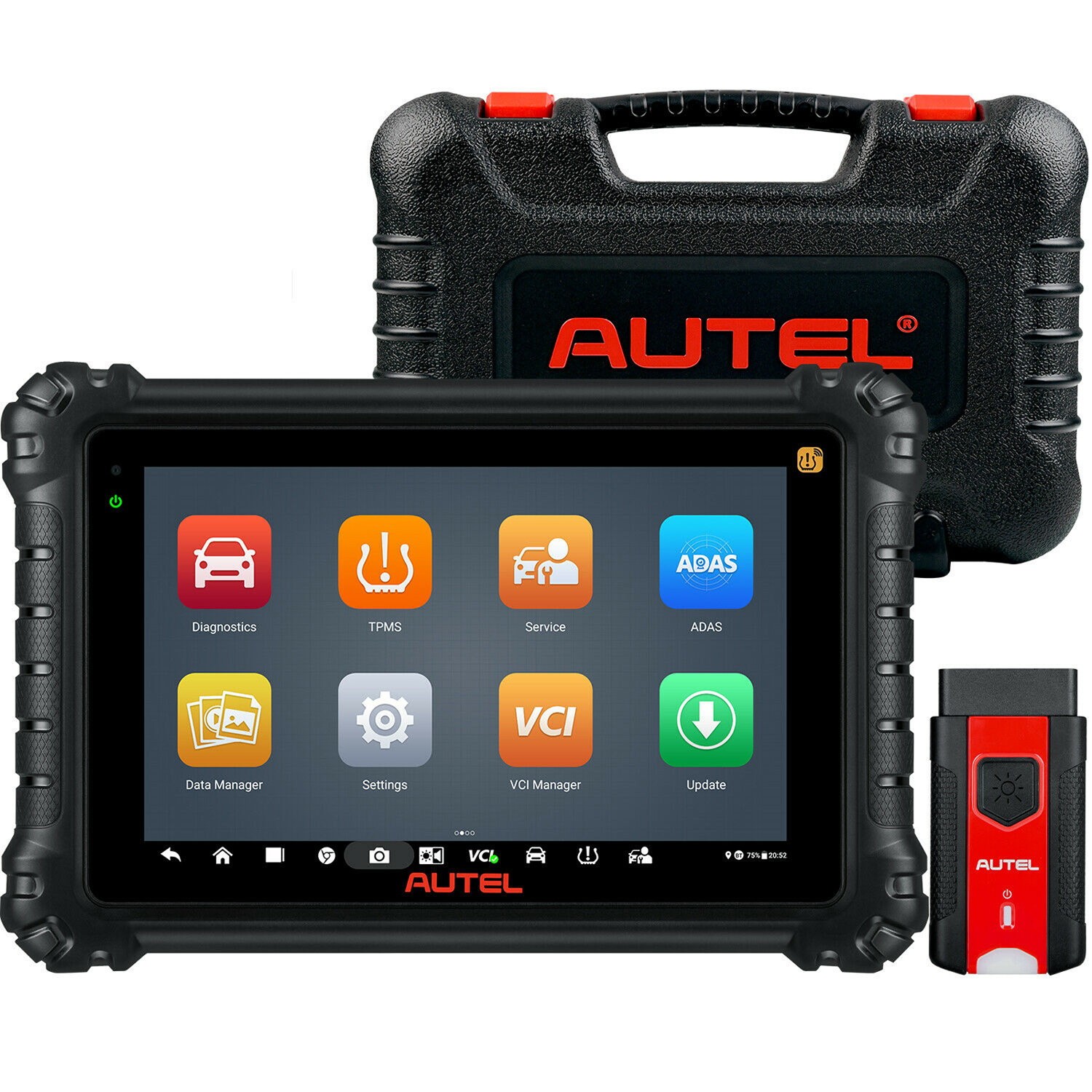 Tabletă Autel de 8 inch cu meniul de service TPMS deschis pe ecran