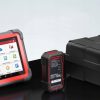 Tester diagnoză Launch X431 IMMO Plus cu programatorul X-PROG 3 Tableta IMMO Plus cu interfata si valiza, pe fundal inchis