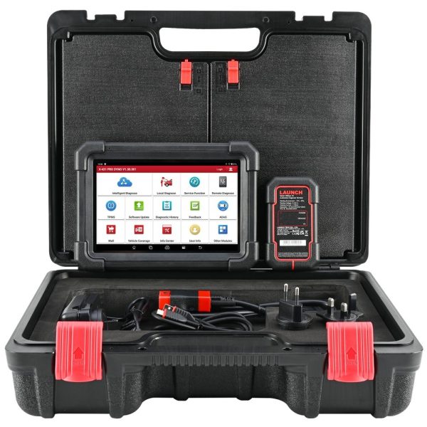 Tester turisme Launch X431 PRO DYNO, cu CAN FD nativ Valiza deschisa a kitului Launch X431 PRO DYNO, cu tableta si interfata DBScar VII