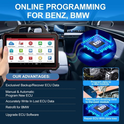Tester diagnoză Launch X431 PAD 7 Elite, cu ecran de 13,3 inch