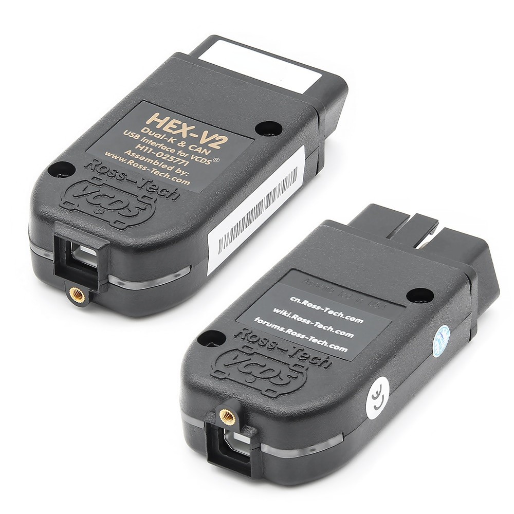 Interfață de tip HEX-V2 văzută din față și din spate, cu portul USB pe corp
