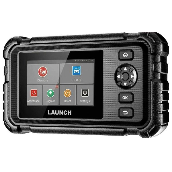 CRP129 HD Elite din fata, cu meniul de diagnoza pe ecran