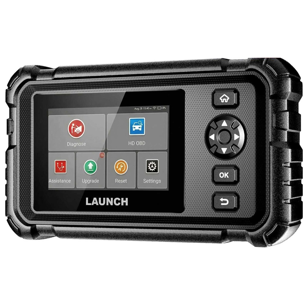 CRP129 HD Elite din fata, cu meniul de diagnoza pe ecran
