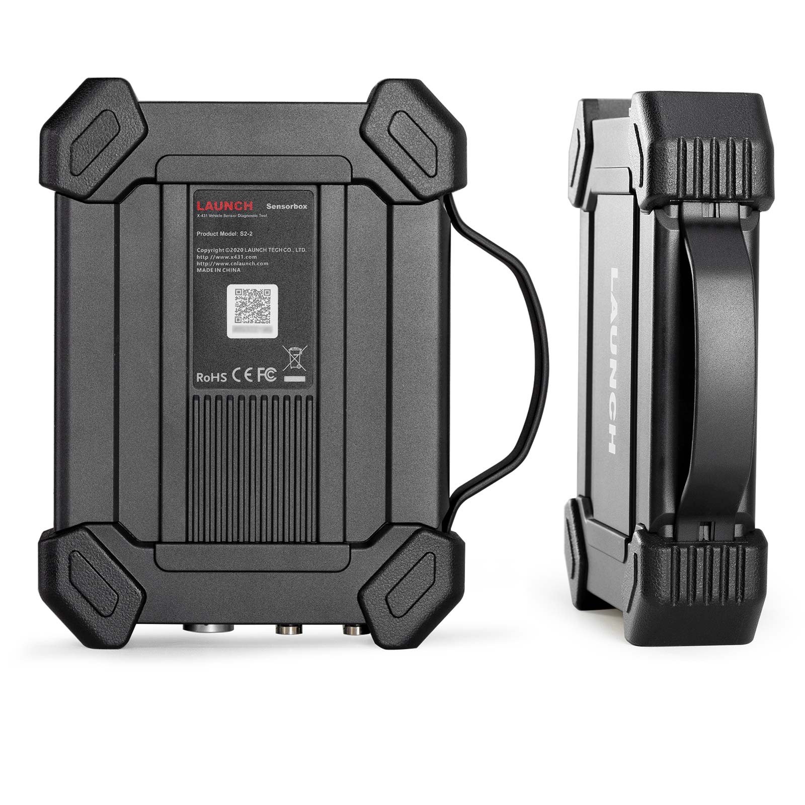 Launch S2-2 Sensorbox vazut din spate si din lateral, cu manerul de transport