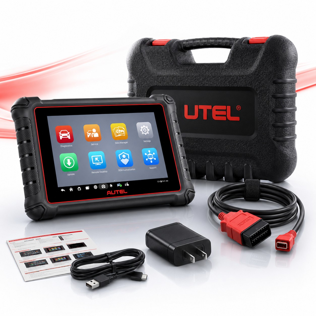 Tableta Autel MaxiPRO MP900 cu ecranul de 8 inch și meniul principal de diagnoză