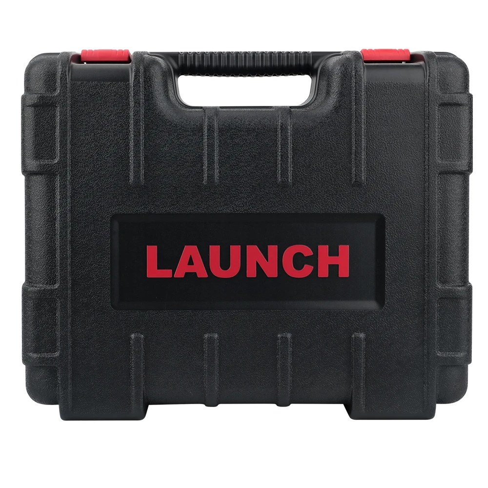 Valiza inchisa a kitului Launch X431 PRO3S V+ 5.0, cu sigla LAUNCH