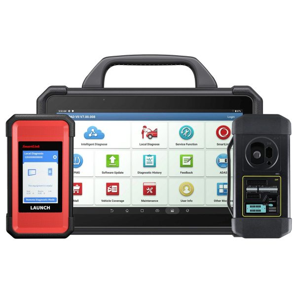 SmartLink, tableta PAD VII Elite si modulul X-PROG 3, asezate alaturi