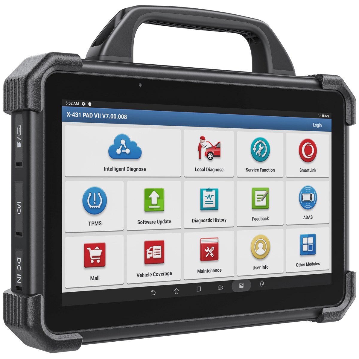 Tableta Launch PAD 7 Elite cu ecran de 13,3 inch, pe meniul principal