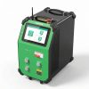 Echipament de egalizare celule Launch EVB648 pentru baterii EV, 48 canale Launch EVB648 vazut de sus din trei sferturi, cu ecranul tactil, manerul si conectorii de pe panoul din fata