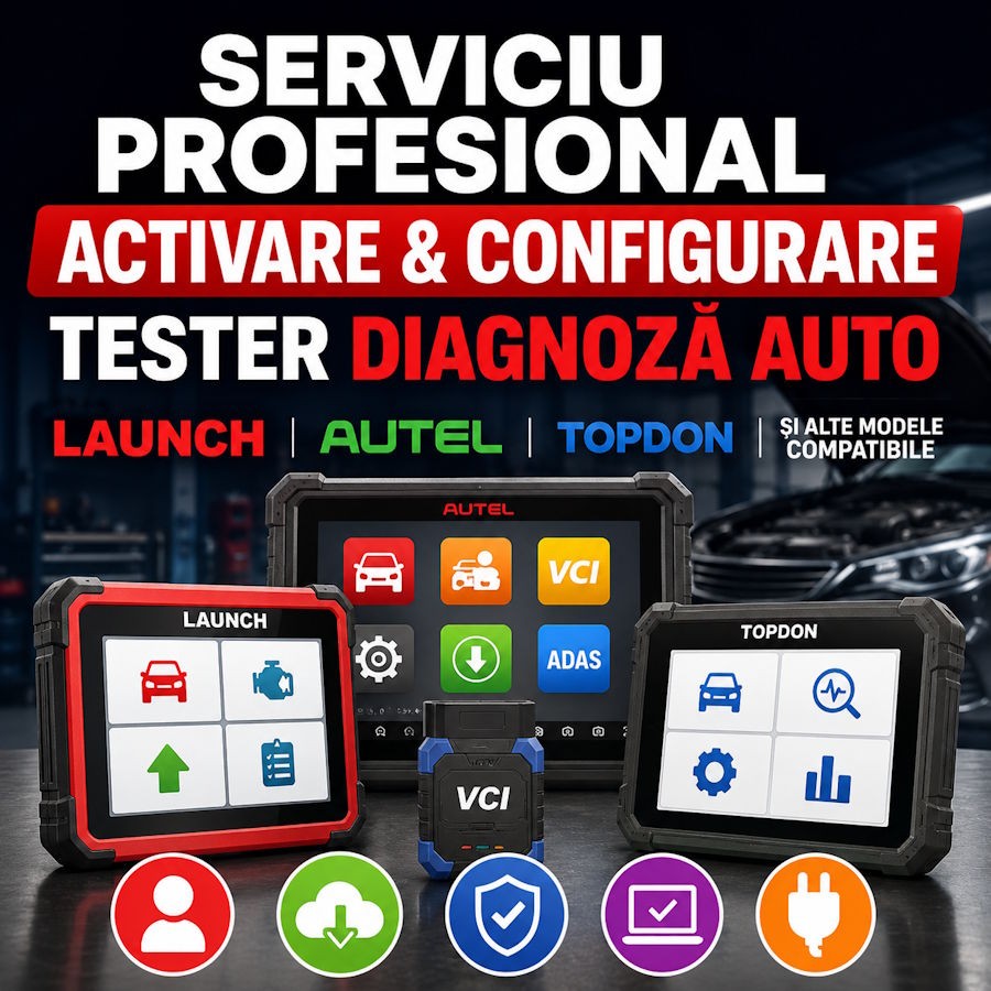 Serviciu de activare și configurare pentru testere de diagnoză auto, făcut înainte de expediere