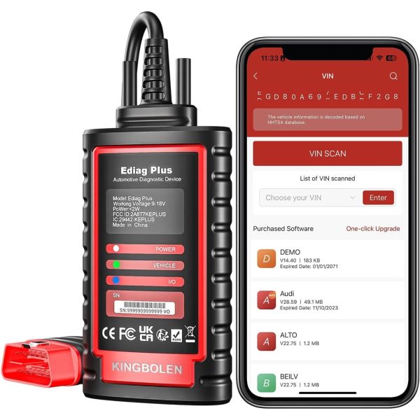 Interfață diagnoză Bluetooth KINGBOLEN Ediag Plus cu CAN FD — imaginea 2