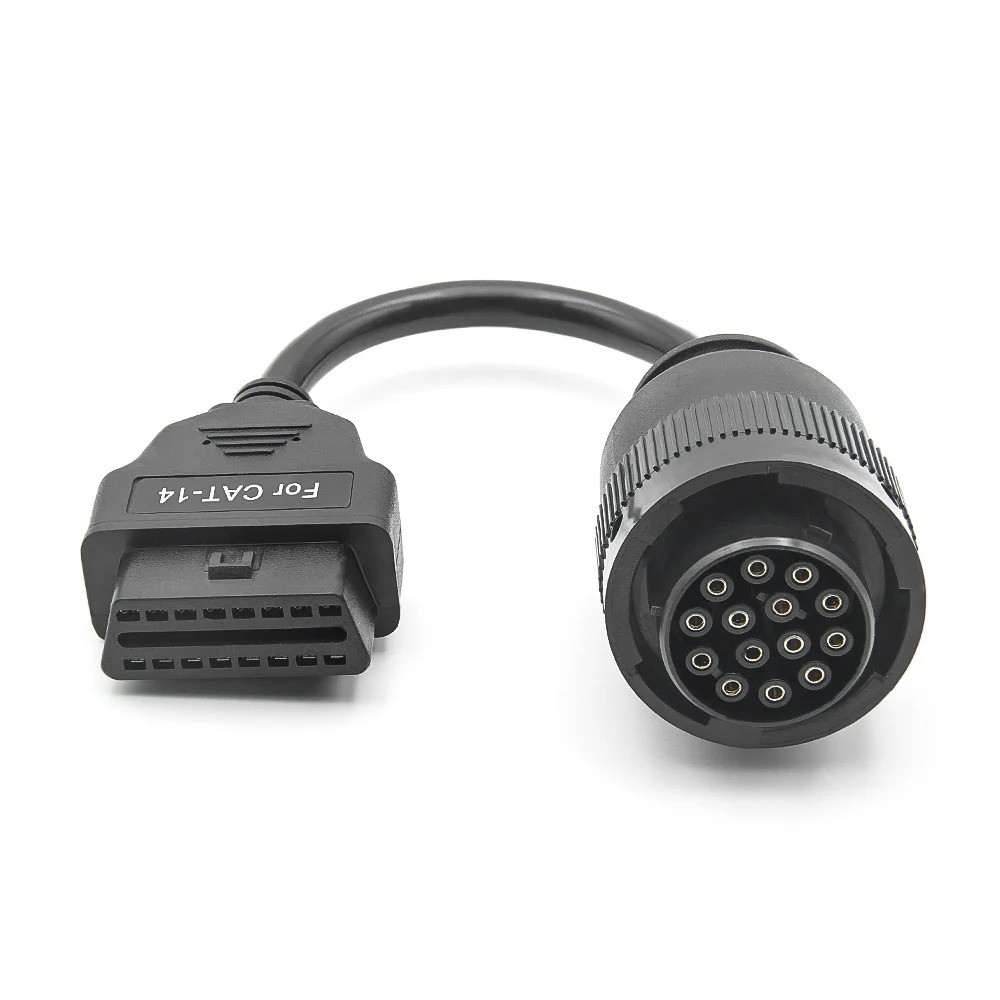 Cablu diagnoză utilaje Deutsch 14 pini la OBD2, compatibil cu Caterpillar