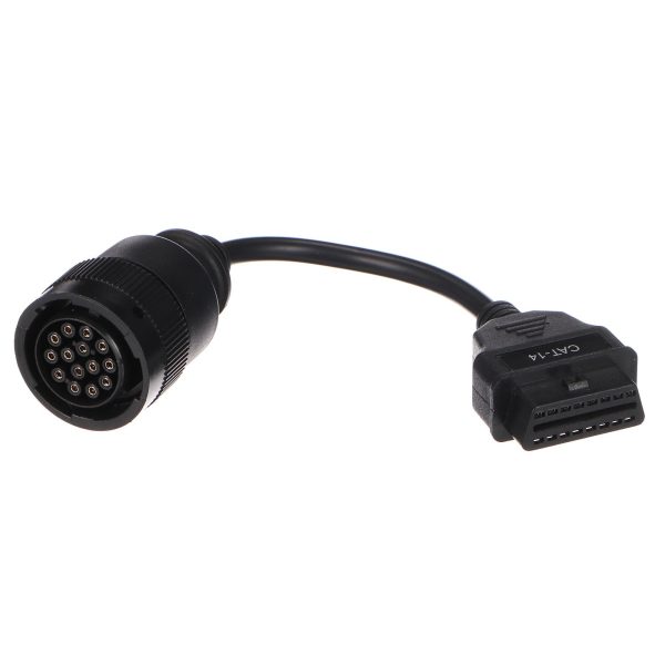 Cablu de diagnoza Deutsch 14 pini la OBD2, compatibil cu Caterpillar, cu ambele mufe