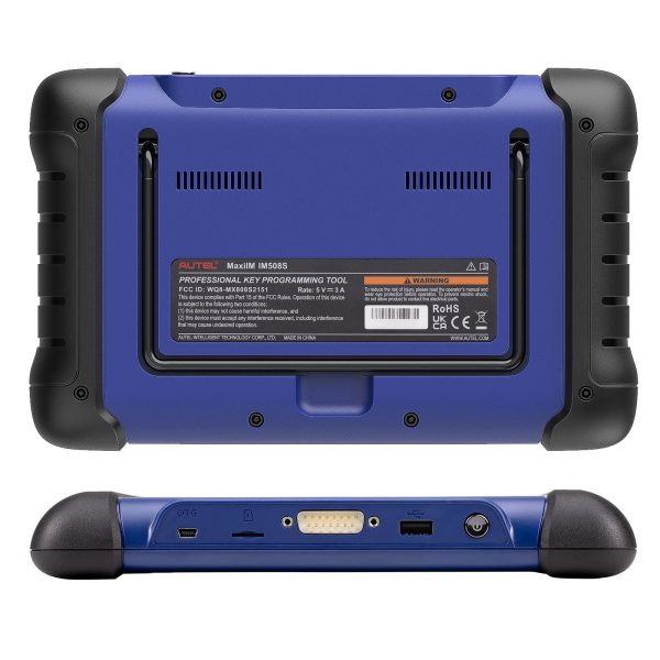 Autel MaxiIM IM508S, spatele și porturile Spatele tabletei Autel MaxiIM IM508S și porturile de pe latura de sus